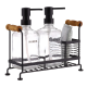 Glass Soap Dispenser 2 Pieces with Metal Holder